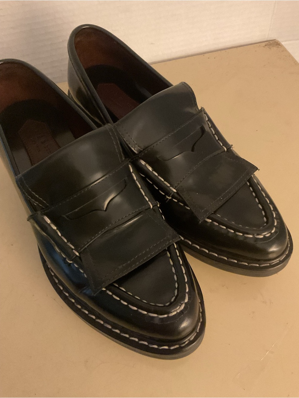 rag & bone women Black Leather platform loafer heel shoes US 7.5 - Picture 4 of 11